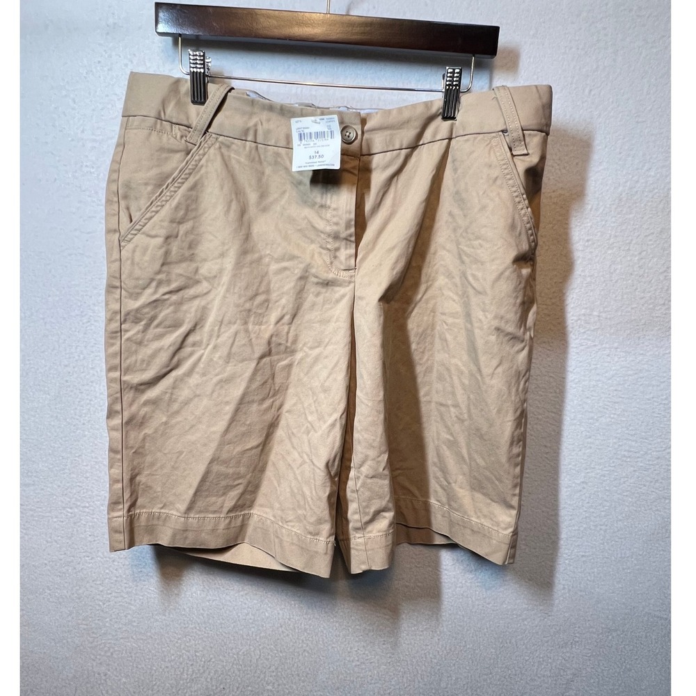 Lands' End Size 14 Light Khaki Chino Shorts Everyday 10 Inch New‎